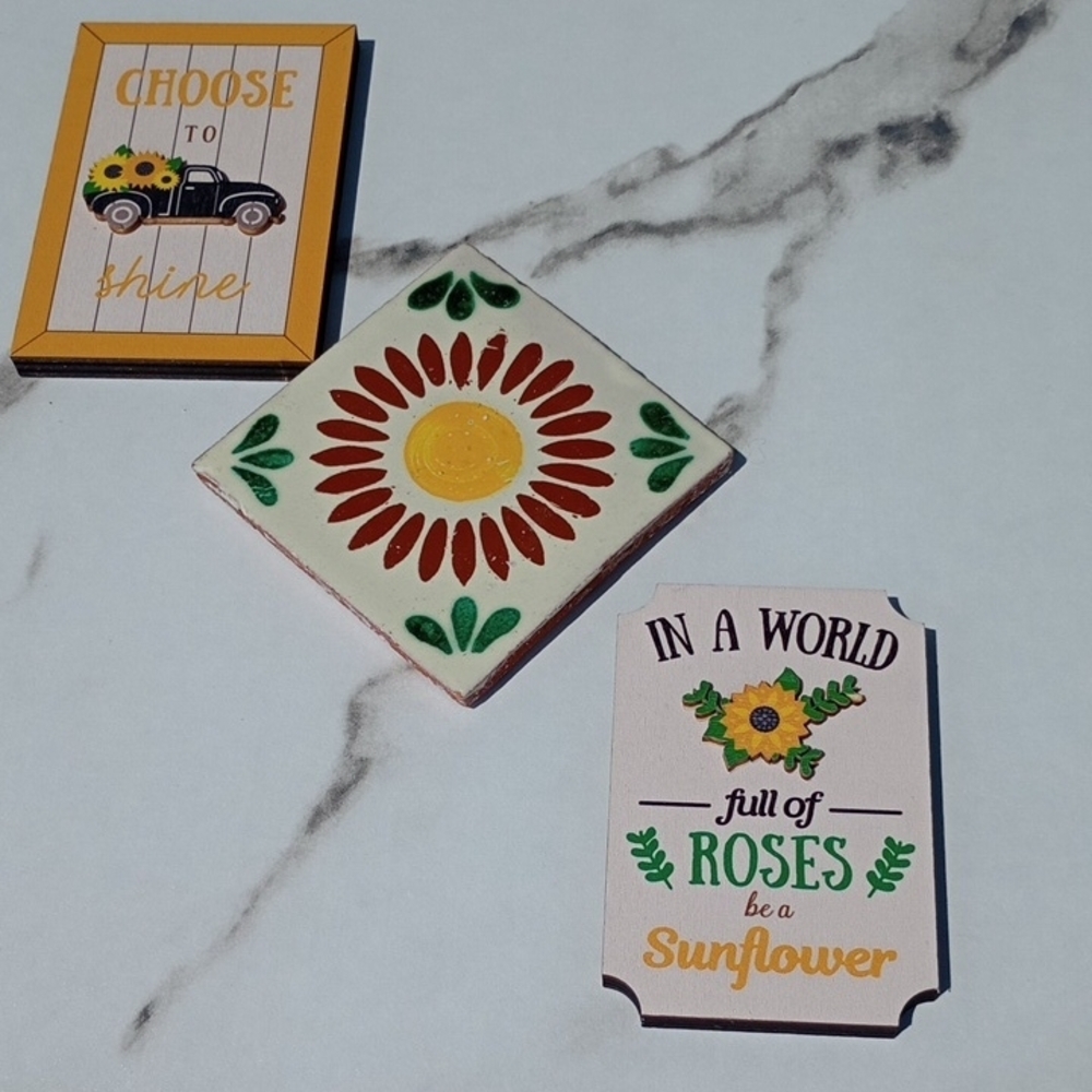 Hand Crafted Yellow and Red Decor Accents